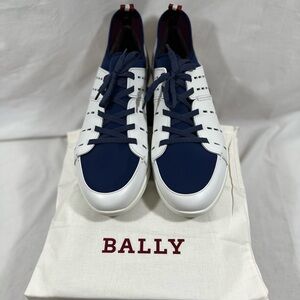 Bally White and Navy Sneakers